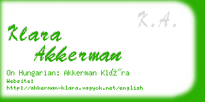 klara akkerman business card